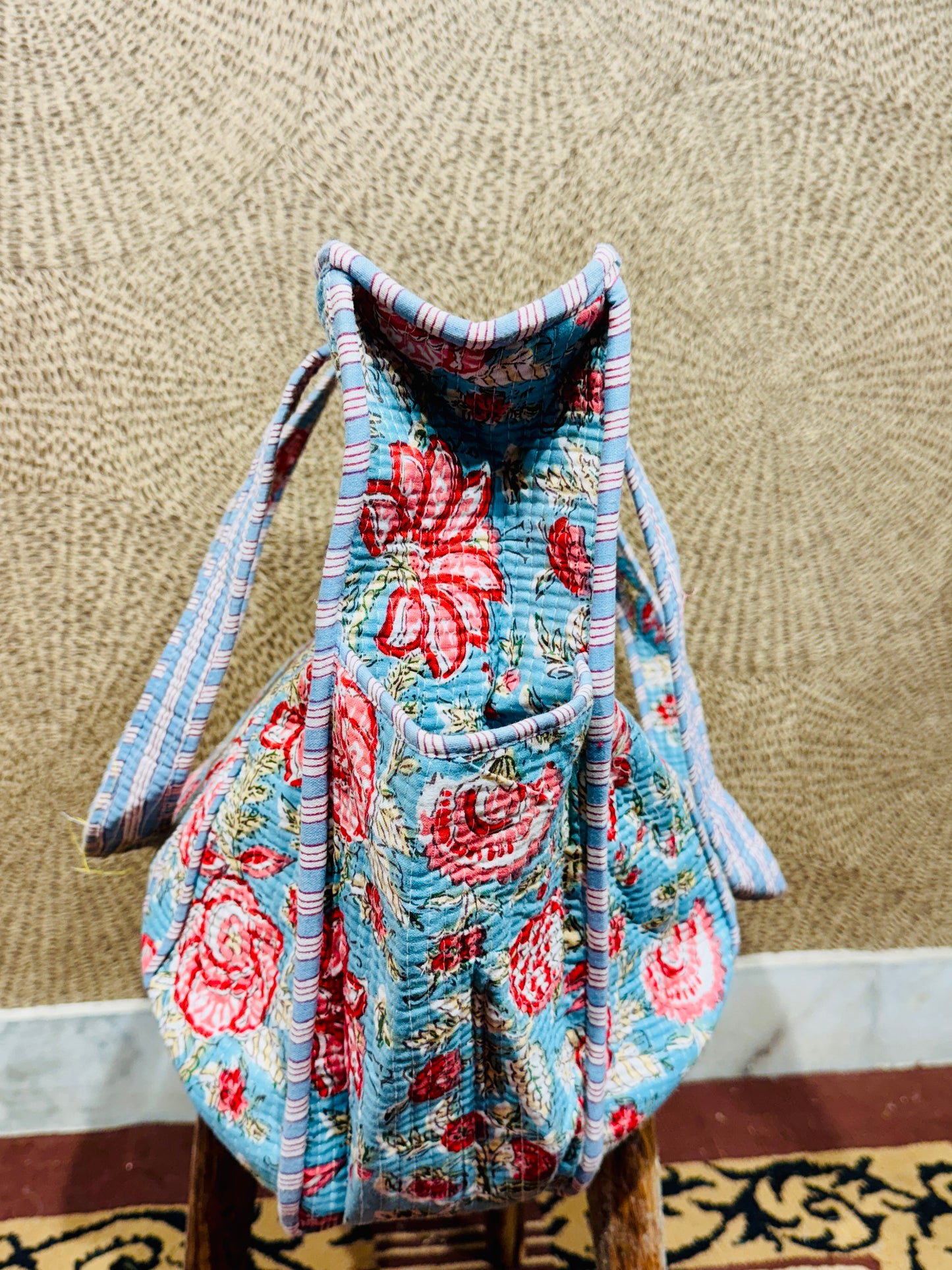 Charitra sanchika blue tote bag