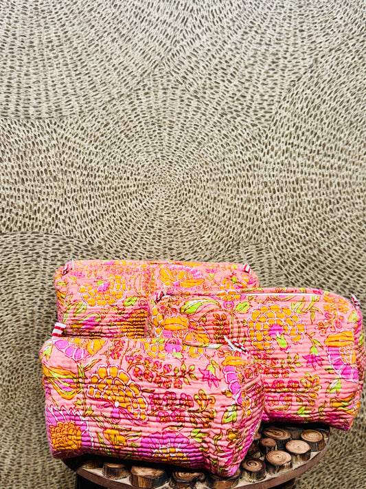 Charitra shingarika pink floral print