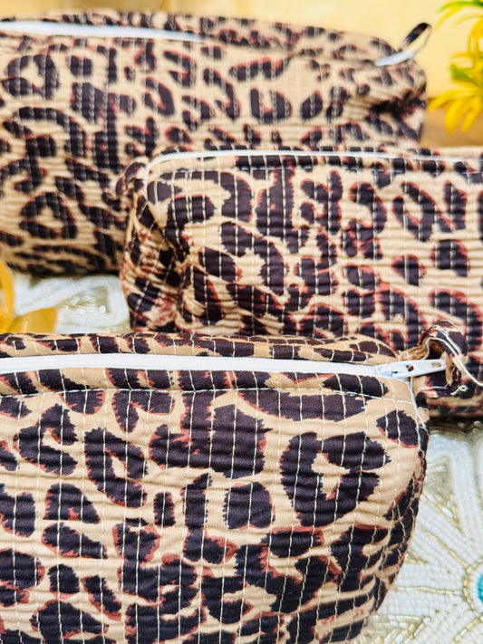 Charitra shingarika leopard print pouch
