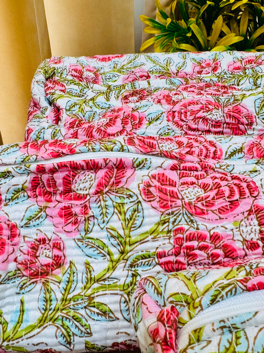 Charitra shingarika pink rose pouch