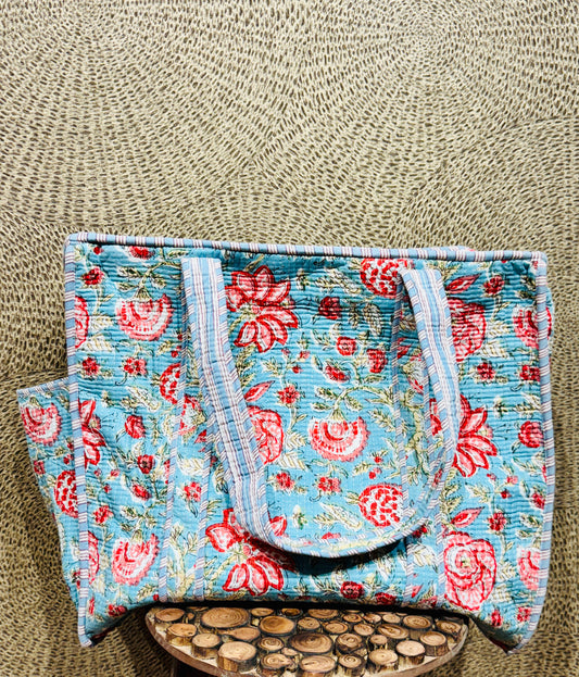 Charitra sanchika blue tote bag