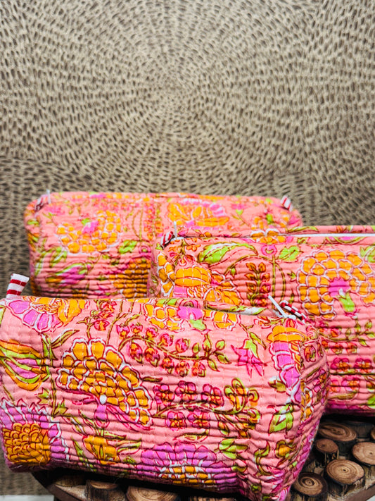 Charitra shingarika pink floral print