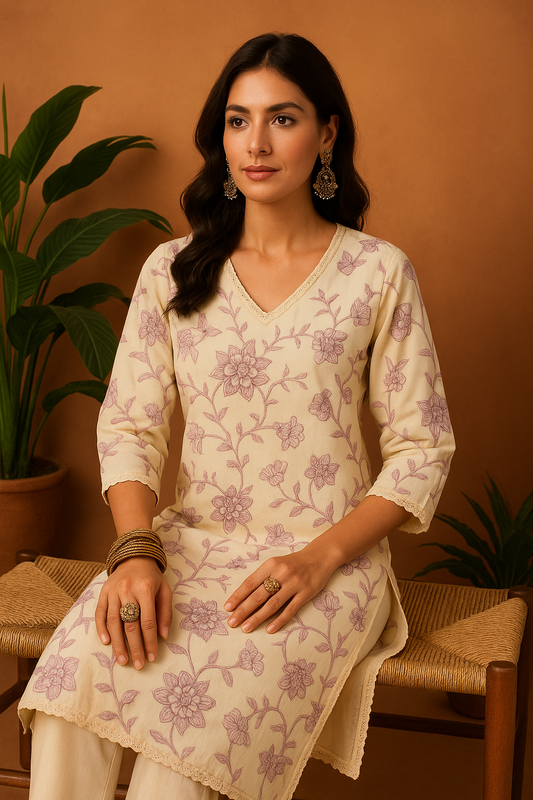Kairavi lavender kurti