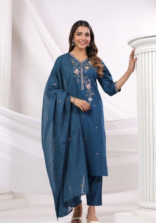 Neel Pushp Vastra Dupatta set